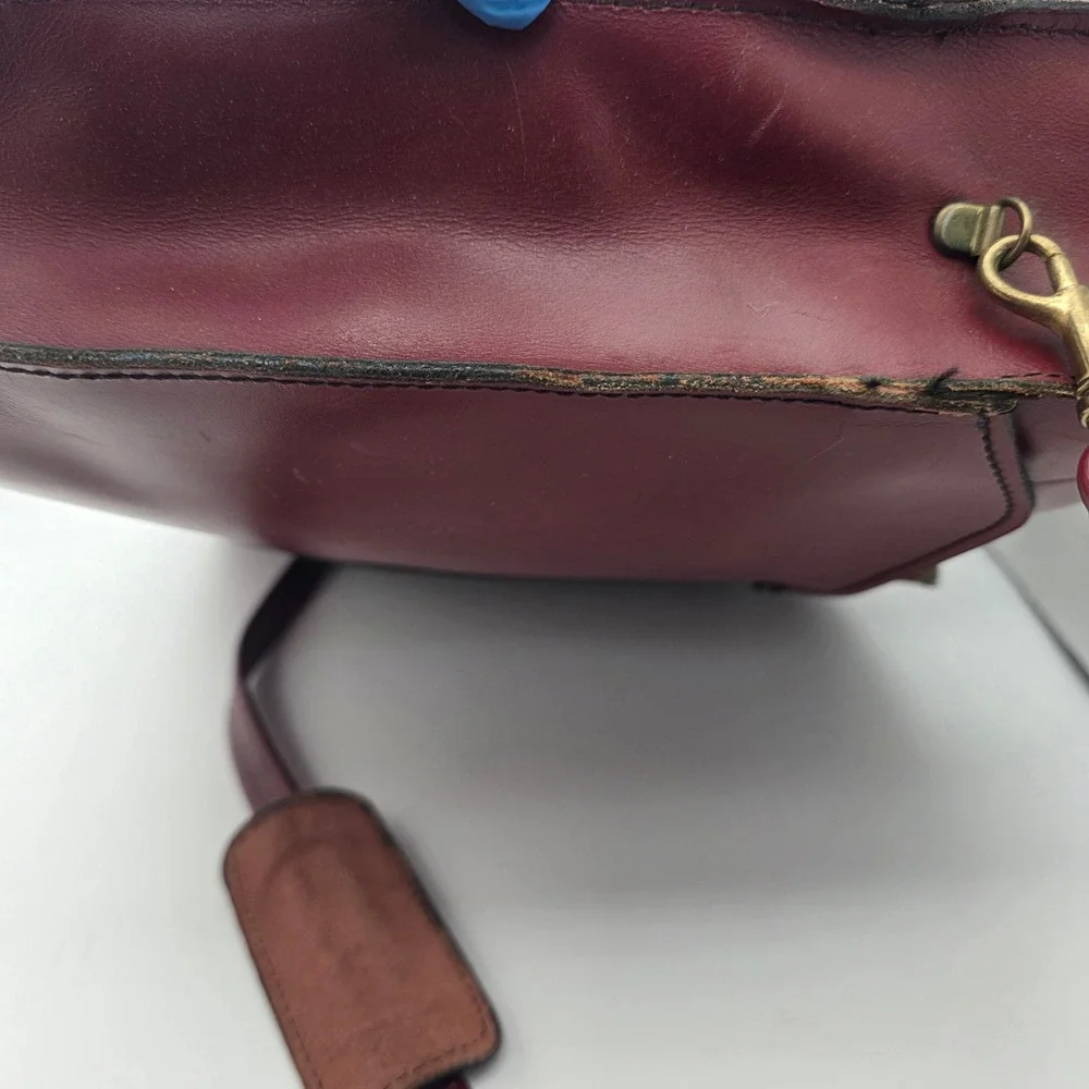 Maximillian Top Grain Cowhide Leather Laptop Bag Briefcase Burgundy Vintage